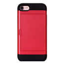 For iPhone 8 & 7 Slide Style TPU + PC Combination Case with Card Slot(Red)