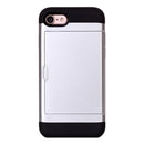 For iPhone 8 & 7 Slide Style TPU + PC Combination Case with Card Slot(Silver)