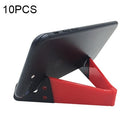 10 PCS V Shape Universal Mobile Phone Tablet Bracket Holder (Red)