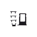 Card Tray + Volume Control Key + Power Button + Mute Switch Vibrator Key for iPhone 7(Black)