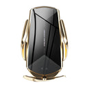 Q2 15W Universal Rotation Infrared Induction Magnetic Car Wireless Charging Mobile Phone Holder with Micro USB + 8 Pin + Type-C / USB-C Magnetic Connector(Gold)