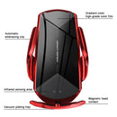 Q2 15W Universal Rotation Infrared Induction Magnetic Car Wireless Charging Mobile Phone Holder with Micro USB + 8 Pin + Type-C / USB-C Magnetic Connector(Red)