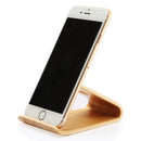 JS01 Wooden Desktop Phone Holder Universal Curved Wood Support Frame For Tablet Phones (Bamboo)