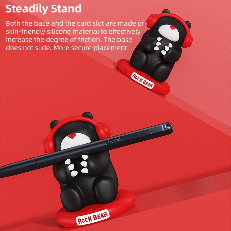 ROCK SPACE RPC1616 For Huawei M-Pen 2 Bear Hug Shape Silicone Base Multifunctional Storage Bracket with Spare Nib Storage Slot