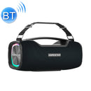HOPESTAR A6X TWS Portable Outdoor Bluetooth Speaker with Colorful Music Lights, Support Power Bank & Hands-free Call & U Disk & TF Card & 3.5mm AUX(Black)