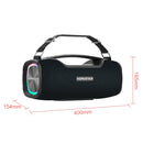 HOPESTAR A6X TWS Portable Outdoor Bluetooth Speaker with Colorful Music Lights, Support Power Bank & Hands-free Call & U Disk & TF Card & 3.5mm AUX(Black)