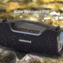 HOPESTAR A6X TWS Portable Outdoor Bluetooth Speaker with Colorful Music Lights, Support Power Bank & Hands-free Call & U Disk & TF Card & 3.5mm AUX(Black)