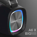 HOPESTAR A6X TWS Portable Outdoor Bluetooth Speaker with Colorful Music Lights, Support Power Bank & Hands-free Call & U Disk & TF Card & 3.5mm AUX(Black)