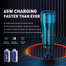 WK WP-C31 Flash Series 65W USB + USB-C / Type-C Interface Fast Charging Car Charger(Silver)
