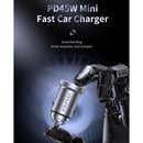 awei C-708 PD 45W USB + Type-C / USB-C Mini Car Charger