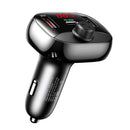 USAMS CC143 C25 50W Dual USB + Type-C 3 Ports Digital Display Wireless FM Car Charger (Black)