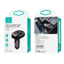 USAMS CC143 C25 50W Dual USB + Type-C 3 Ports Digital Display Wireless FM Car Charger (Black)