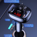 USAMS CC143 C25 50W Dual USB + Type-C 3 Ports Digital Display Wireless FM Car Charger (Black)