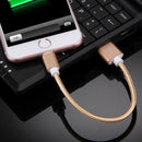 2A Woven Style Metal Head 8 Pin to USB Data / Charger Cable, Cable Length: 20cm(Gold)