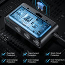 JOYROOM JR-CL06 9 in 1 154W PD USB-C / Type-C + Dual QC3.0 USB + 3 USB + 3 Cigarette Lighter Holes Digital Display Car Charger (Black)