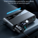 JOYROOM JR-CL06 9 in 1 154W PD USB-C / Type-C + Dual QC3.0 USB + 3 USB + 3 Cigarette Lighter Holes Digital Display Car Charger (Black)