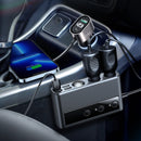 JOYROOM JR-CL06 9 in 1 154W PD USB-C / Type-C + Dual QC3.0 USB + 3 USB + 3 Cigarette Lighter Holes Digital Display Car Charger (Black)