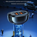 USAMS US-CC158 125W Type-C / USB-C + Dual USB Transparent Digital Display Car Charger(Blue)
