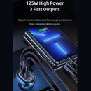 USAMS US-CC158 125W Type-C / USB-C + Dual USB Transparent Digital Display Car Charger(Blue)