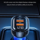 USAMS US-CC158 125W Type-C / USB-C + Dual USB Transparent Digital Display Car Charger(Blue)
