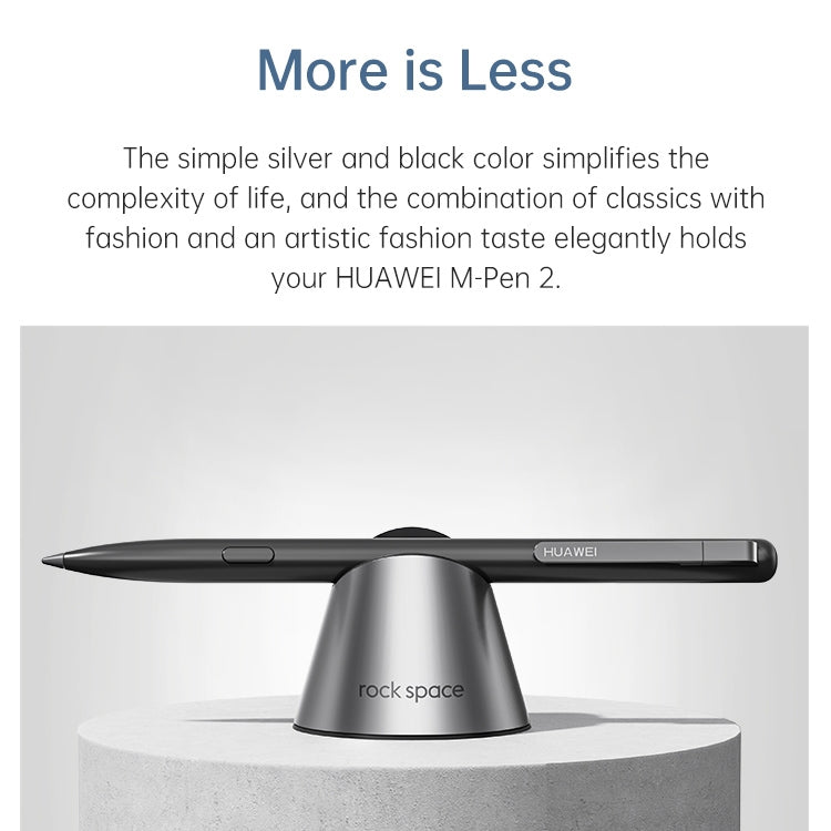 ROCK SPACE RPC1617 For Huawei M-Pen 2 Silicone + Aluminum Alloy Business Style Base Multifunctional Storage Bracket with Spare Nib Storage Slot