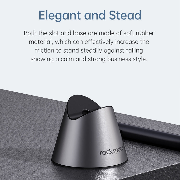 ROCK SPACE RPC1617 For Huawei M-Pen 2 Silicone + Aluminum Alloy Business Style Base Multifunctional Storage Bracket with Spare Nib Storage Slot