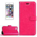For iPhone 8 & 7 Crazy Horse Texture Horizontal Flip Leather Case with Magnetic Buckle & Holder & Card Slots & Wallet & Photo Frame(Magenta)