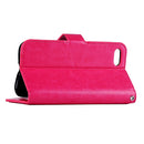 For iPhone 8 & 7 Crazy Horse Texture Horizontal Flip Leather Case with Magnetic Buckle & Holder & Card Slots & Wallet & Photo Frame(Magenta)