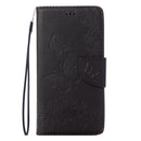 For iPhone 8 & 7 Pressed Flowers Butterfly Pattern Horizontal Flip Leather Case with Holder & Card Slots & Wallet(Black)