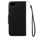 For iPhone 8 & 7 Pressed Flowers Butterfly Pattern Horizontal Flip Leather Case with Holder & Card Slots & Wallet(Black)