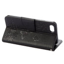 For iPhone 8 & 7 Pressed Flowers Butterfly Pattern Horizontal Flip Leather Case with Holder & Card Slots & Wallet(Black)