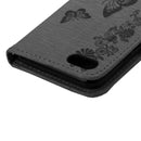 For iPhone 8 & 7 Pressed Flowers Butterfly Pattern Horizontal Flip Leather Case with Holder & Card Slots & Wallet(Black)