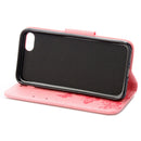 For iPhone 8 & 7 Pressed Flowers Butterfly Pattern Horizontal Flip Leather Case with Holder & Card Slots & Wallet(Pink)