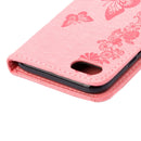 For iPhone 8 & 7 Pressed Flowers Butterfly Pattern Horizontal Flip Leather Case with Holder & Card Slots & Wallet(Pink)