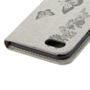 For iPhone 8 & 7 Pressed Flowers Butterfly Pattern Horizontal Flip Leather Case with Holder & Card Slots & Wallet(Grey)