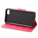 For iPhone 8 & 7 Pressed Flowers Butterfly Pattern Horizontal Flip Leather Case with Holder & Card Slots & Wallet(Magenta)