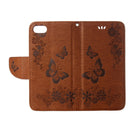 For iPhone 8 & 7 Pressed Flowers Butterfly Pattern Horizontal Flip Leather Case with Holder & Card Slots & Wallet(Brown)