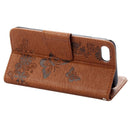 For iPhone 8 & 7 Pressed Flowers Butterfly Pattern Horizontal Flip Leather Case with Holder & Card Slots & Wallet(Brown)