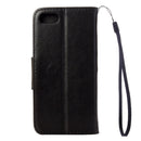 For iPhone 8 & 7 Pressed Flowers Horizontal Flip Leather Case with Holder & Card Slots & Wallet(Black)
