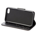 For iPhone 8 & 7 Pressed Flowers Horizontal Flip Leather Case with Holder & Card Slots & Wallet(Black)