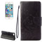 For iPhone 8 & 7 Pressed Flowers Horizontal Flip Leather Case with Holder & Card Slots & Wallet(Black)