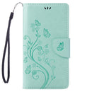 For iPhone 8 & 7 Pressed Flowers Horizontal Flip Leather Case with Holder & Card Slots & Wallet(Green)