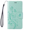 For iPhone 8 & 7 Pressed Flowers Horizontal Flip Leather Case with Holder & Card Slots & Wallet(Green)
