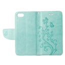 For iPhone 8 & 7 Pressed Flowers Horizontal Flip Leather Case with Holder & Card Slots & Wallet(Green)