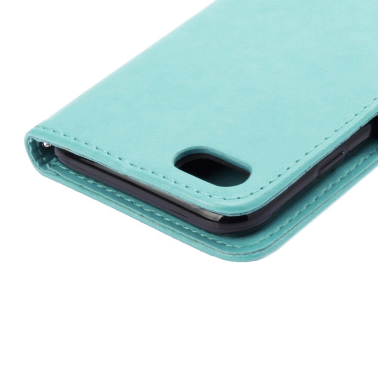 For iPhone 8 & 7 Pressed Flowers Horizontal Flip Leather Case with Holder & Card Slots & Wallet(Green)