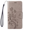 For iPhone 8 & 7 Pressed Flowers Horizontal Flip Leather Case with Holder & Card Slots & Wallet(Grey)