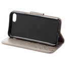 For iPhone 8 & 7 Pressed Flowers Horizontal Flip Leather Case with Holder & Card Slots & Wallet(Grey)