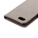 For iPhone 8 & 7 Pressed Flowers Horizontal Flip Leather Case with Holder & Card Slots & Wallet(Grey)