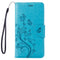 For iPhone 8 & 7 Pressed Flowers Horizontal Flip Leather Case with Holder & Card Slots & Wallet(Blue)