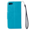 For iPhone 8 & 7 Pressed Flowers Horizontal Flip Leather Case with Holder & Card Slots & Wallet(Blue)